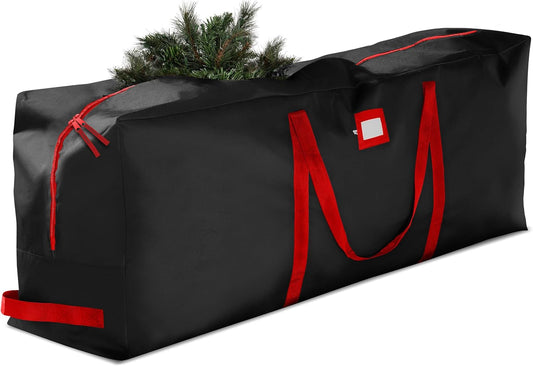 ZOBER Christmas Tree Storage Bag - 600D Oxford Fabric, Waterproof & Tear-Proof - Fits 7.5 Ft Trees - Black