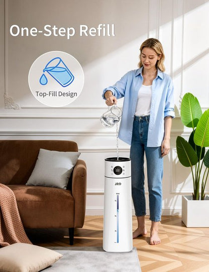 JRD Humidifier - Large 8L Ultrasonic Cool Mist for Bedroom | Quiet with Remote Control & 10 Modes