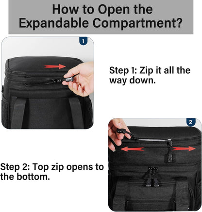 TENKIST Tactical Lunch Box - Large Insulated Cooler Bag | Heavy-Duty Leakproof Design, 16L, Black