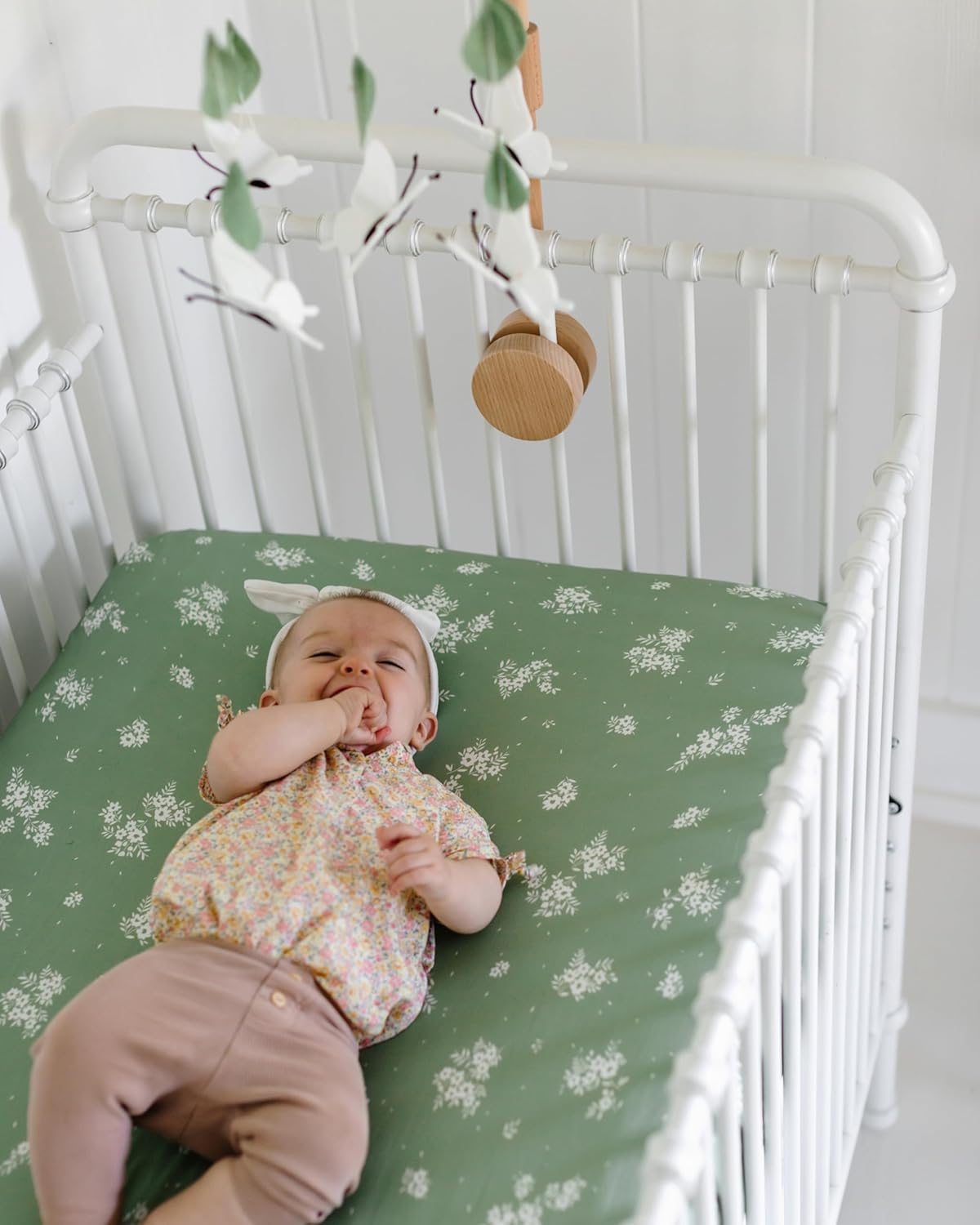 Skiennix Fitted Baby Crib Sheets - Buttery Soft Organic Cotton Blend | 2 Pack in Butterfly Garden Design
