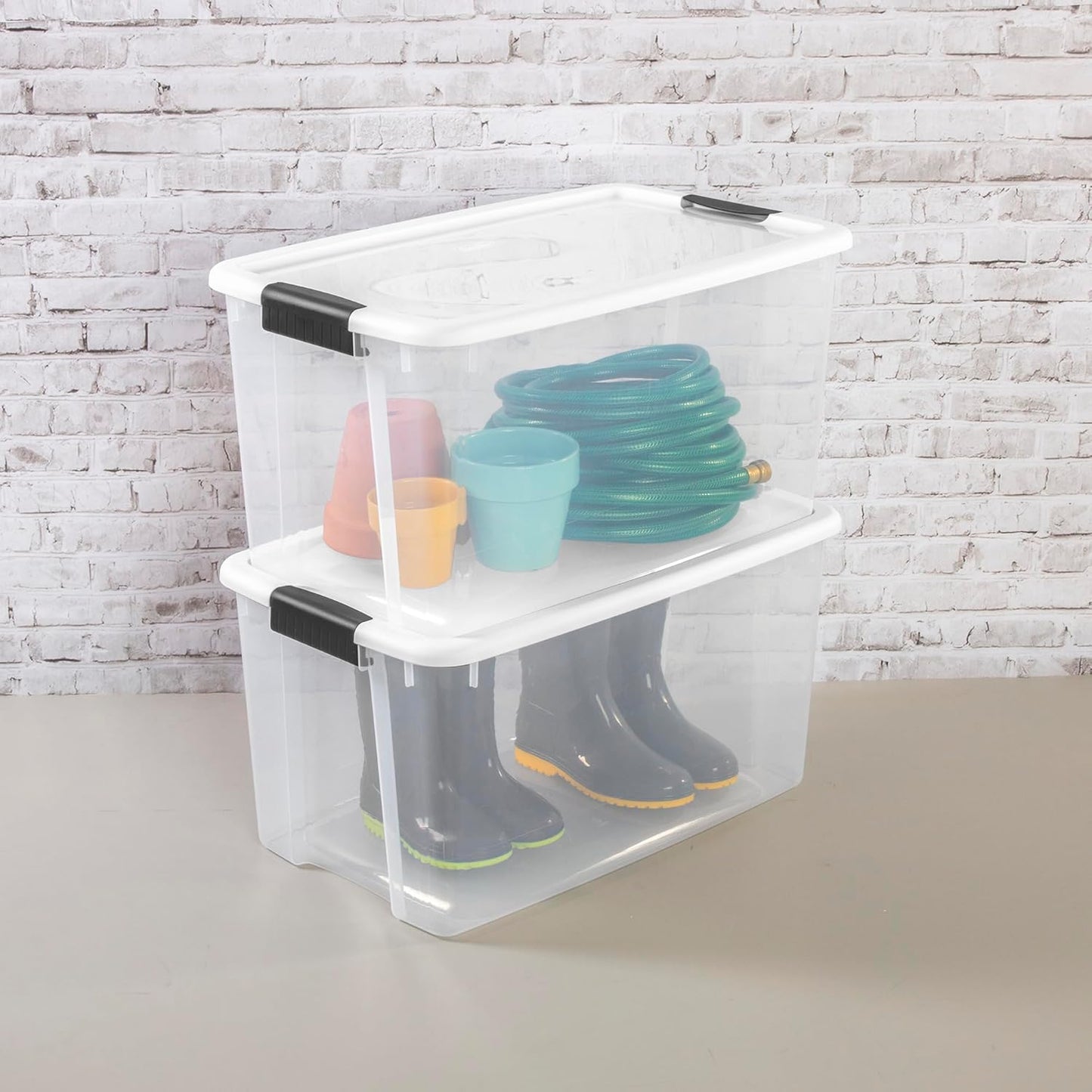 Sterilite 20-Pack Ultra Latching Storage Bins - Heavy-Duty Clear Plastic Containers, 70 Quart
