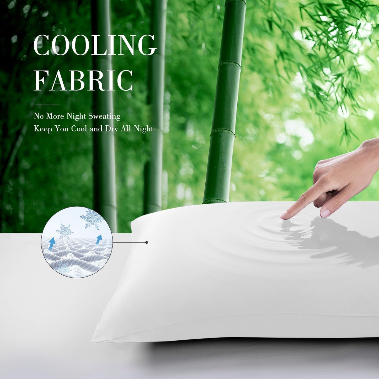 WishSmile Cooling Queen Pillowcases - Breathable Silky Soft Rayon from Bamboo, Moisture Wicking | White, 20x30 IN, Set of 2