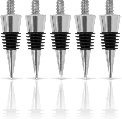 Savannah Classic Chrome Style Bottle Stopper with 3/8" x 16 tpi Threaded Post For Attaching Hand Made or Lathe Turned Handles … (5 Chrome Stoppers)