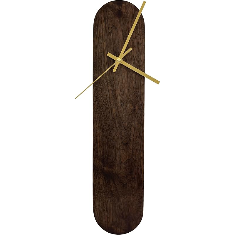 Solid Walnut Oval Wall Clock 18 Inch | Minimalist Silent Quartz Movement