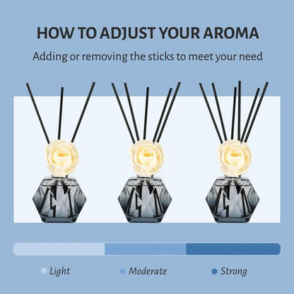 Brakula Reed Diffuser Set, 6.09 fl oz (180 ml)- Fresh Linen with 8 Reed Sticks, Home Fragrance Reed Diffuser for Bathroom Shelf Decor
