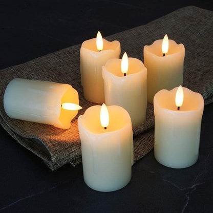 Homemory Flameless Votive Candles - Real Wax, Timer Remote, 2" x 3", 6 Pack for Weddings & Parties