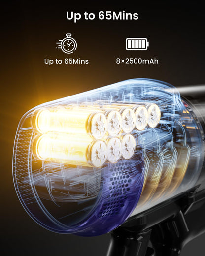 Skiennix Cordless Vacuum Cleaner - 55KPa Suction Power, 65 Minutes Runtime, LED Display & Self-Standing Design | Ideal for Hardwood Floors, Carpets & Pet Hair
