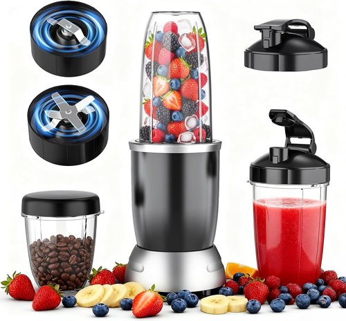 **Skiennix Smoothie Blender - 25000 RPM Portable Kitchen Blender with 37oz, 32oz, 23oz Cups & Lids**