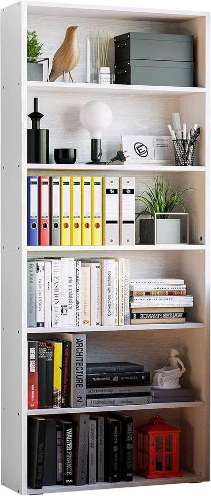 IRONCK 6-Tier Floor Standing Bookshelf - 70-Inch Tall Storage Shelves for Home Office & Living Room