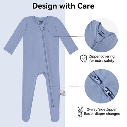 BubblePanda Rayon Made From Bamboo Baby Pajamas Baby Clothes for Boys Girls Newborn 0-3 Months Unisex Zip-Front Non-Slip Onesie Outfits Ropa De Bebe Newborn Infant