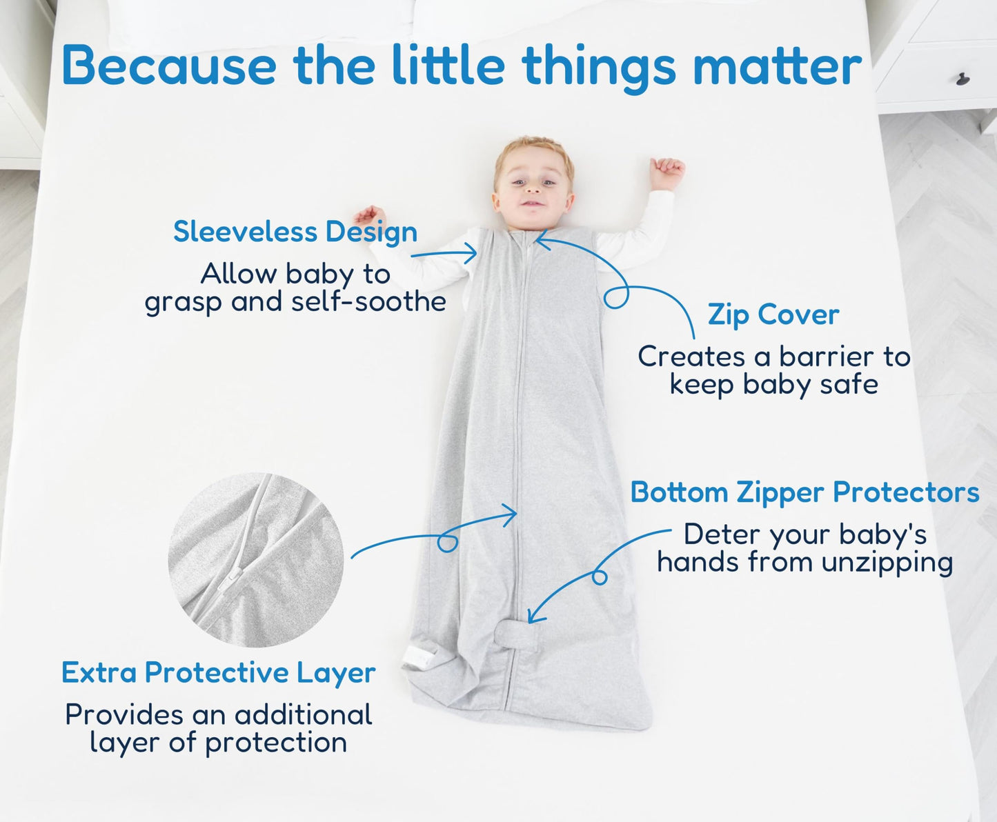 TotAha Toddler Sleep Sack 1.0 TOG for 2T-3T-4T, Soft Wearable Blanket Baby Sleep Bag with 2-Way Safe Zippers,Fluffy Extra Large Sleeping Sacks, Grey