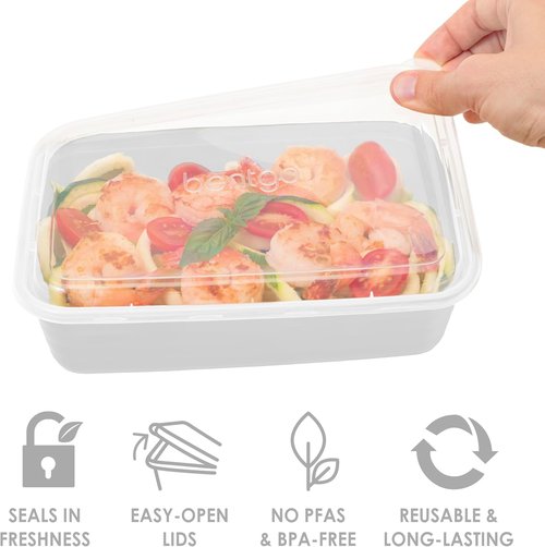 Bentgo 20-Piece BPA-Free Reusable Containers - Lightweight, Durable & Microwave Safe - White