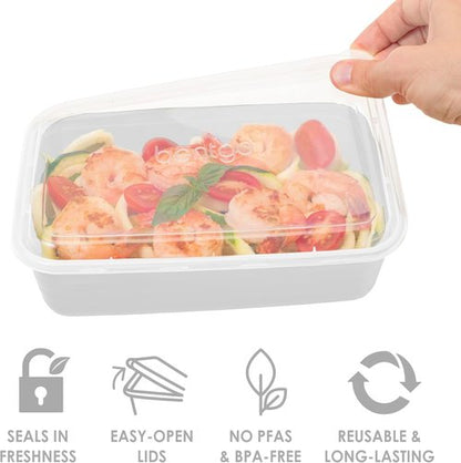 Bentgo 20-Piece BPA-Free Reusable Containers - Lightweight, Durable & Microwave Safe - White