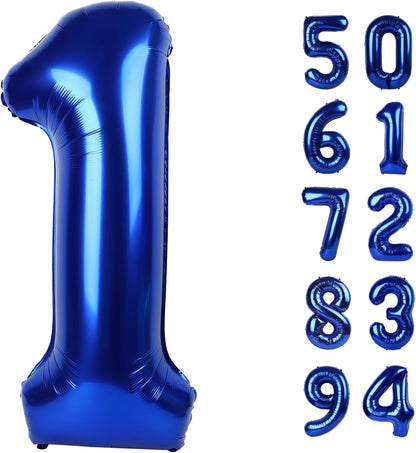 Skiennix 40-Inch Night Blue Number 1 Balloon - Perfect First Birthday Decoration for Girls