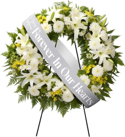 Fanfanwin Funeral Sash - Memorial Wreath Ribbon for Casket | Silver Gray, 58x4'' - Celebrate Life