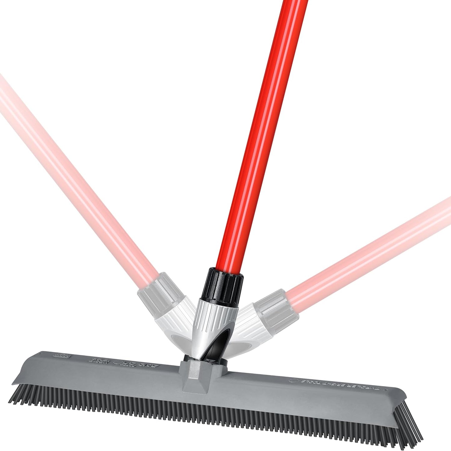 Skiennix 2-in-1 Silicone Rubber Broom | Swivel Pet Hair Removal with Long Handle - Ideal for Carpet & Floors