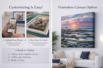 ZXDZSM Custom Canvas Poster - Personalized Wall Art Print (Unframed, 24”x36”) - Upload Your Image