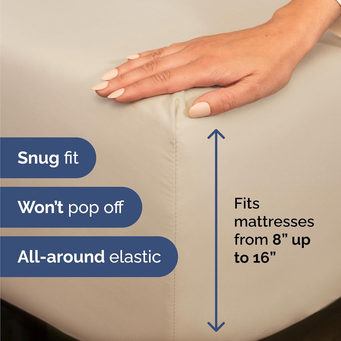Skiennix Twin Size 3-Piece Sheet Set - Comfy Cooling Bed Sheets - Ultra-Soft, Deep Pockets, Wheat Color