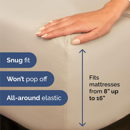 Skiennix Twin Size 3-Piece Sheet Set - Comfy Cooling Bed Sheets - Ultra-Soft, Deep Pockets, Wheat Color