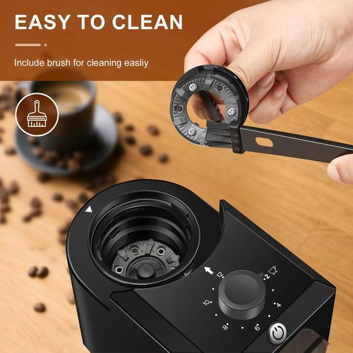 Electric Burr Coffee Grinder,Adjustable coffee grinder with 28 Precise Grind Setting for French Press, Drip Coffee and Espresso,12 Cups, (Black+Gray)