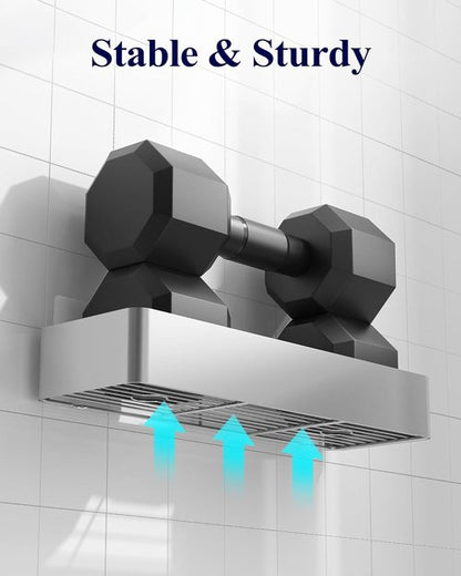 Kitsure Shower Caddy - Rustproof Adhesive Organizer | No-Drill Metal Shelves, Silver Grey, 2 Pack