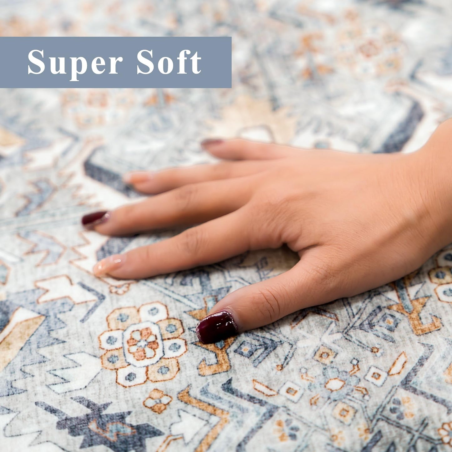 Washable Kitchen 3x8 Runner Rug - 3x8 Hallway Rug Distressed Mats Non-Slip Soft Room Floor Carpet for Dining Room (Grey, 3x8)