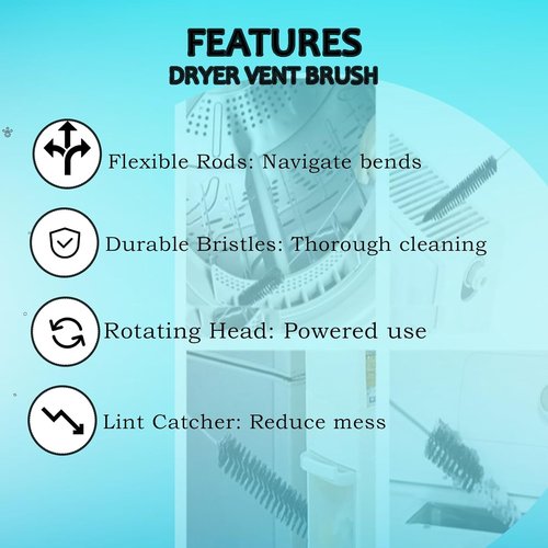 Dyson Dryer Vent Cleaner Kit - 2-Piece Lint Brush & Vacuum Hose Attachment for V7, V8, V10, V11, V15