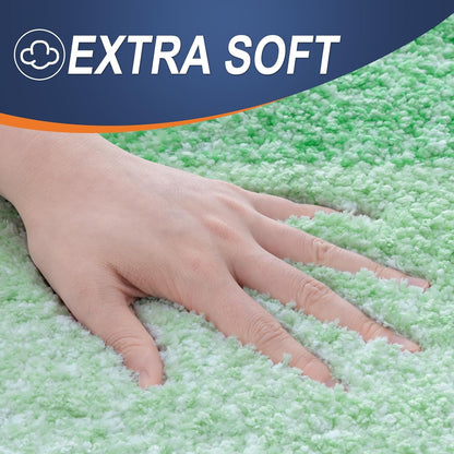 OLANLY Bathroom Runner Rug - Extra Soft Microfiber Mat 59x17 | Quick-Dry, Washable, Rubber Backing, Green