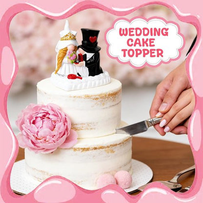 Exasinine Couple Gnome Figurines - Charming Wedding & Anniversary Cake Topper | Home Table Decor