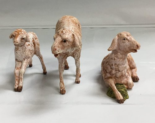 Fontanini by Roman Inc. | 3-Piece Sheep Family Set - Hand Sculpted Nativity Figures, 5" Size