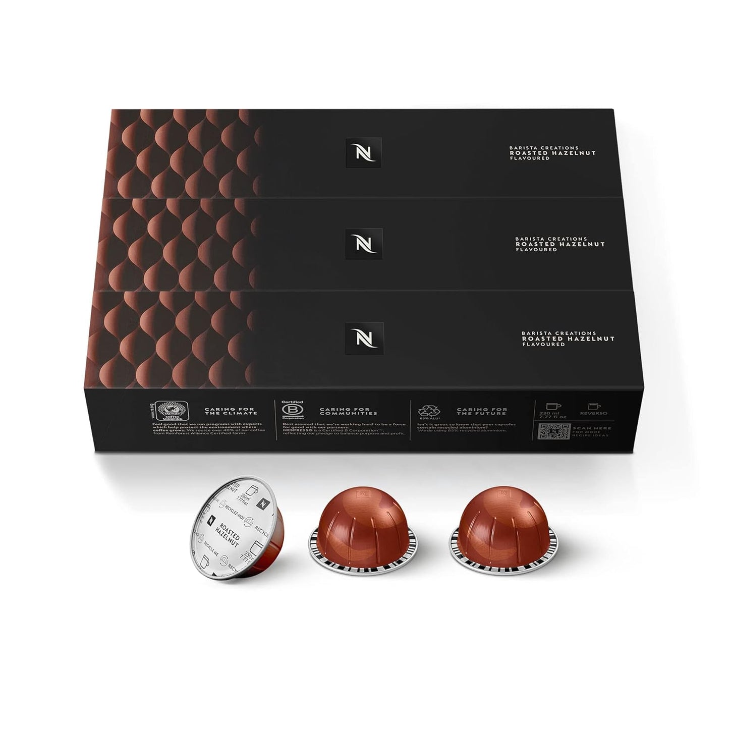 Nespresso Vertuo Roasted Hazelnut Coffee Capsules - Medium Roast, 30 Count Pods for 7.8oz Brews