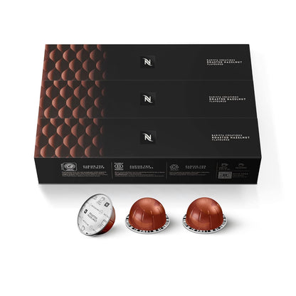 Nespresso Vertuo Roasted Hazelnut Coffee Capsules - Medium Roast, 30 Count Pods for 7.8oz Brews