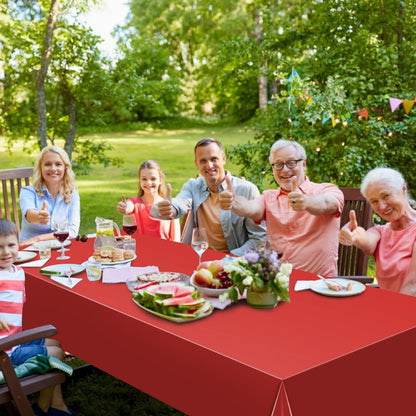 Red White And Blue Disposable Tablecloths by [Brand Name] - 3 Pack Rectangle Covers for 4th of July | 54 x 108 Inch