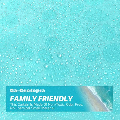 Ga-Geetopia EVA Teal Thin Shower Curtain Liner, Pebble Pattern 72x72 Inch Lightweight Plastic Bathroom Shower Showroom Inner Curtain with Rustproof Metal Grommets and Weighted Magnets(NO Hooks)