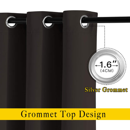 NICETOWN Blackout Curtain Panels 84 inches - Light Reducing Thermal Insulated Solid Grommet Blackout Curtains/Panels/Drapes for Living Room (Set of 2, 66 inches by 84 Inch, Toffee Brown)