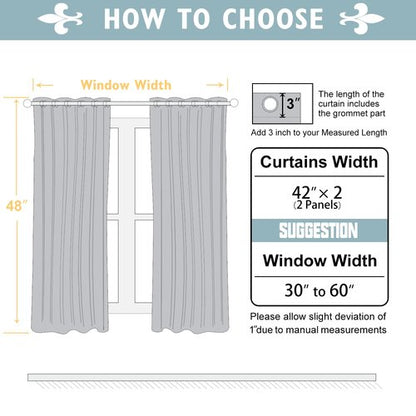 ChrisDowa Burgundyout Curtains 48 inches Long for Bedroom - 2 Panels Set Grommet Thermal Insulated Room Darkening Curtains for Living Room (Burgundy, 42 x 48 Inch)