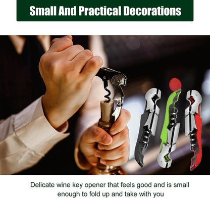 6 Pieces wine key wine opener Stainless wine bottle opener Fold Serrated Foil Cutter wine key for servers for Family, Company Party,Bars,Restaurants(6 Color)