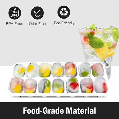 Silicone Ice Cube Trays by [Brand Name] - 5 Pack with Snap Lids & Push-Release Bottom | BPA-Free, Stackable Design