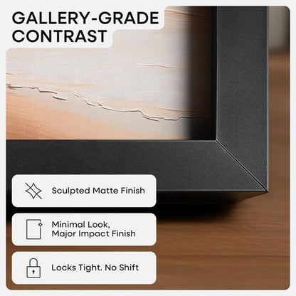 Homeforia Black 11x14 Picture Frame - High-End Metal Design with Mat for 8x10 Photos | Set of 1