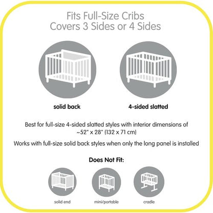 BreathableBaby Breathable Mesh Liner - Classic 3mm Mesh for Full-Size Cribs, White | Covers 3 or 4 Sides
