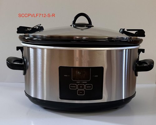 7qt oval glass lid compatible with Crockpot Hamilton Beach Black-Decker slow cooker