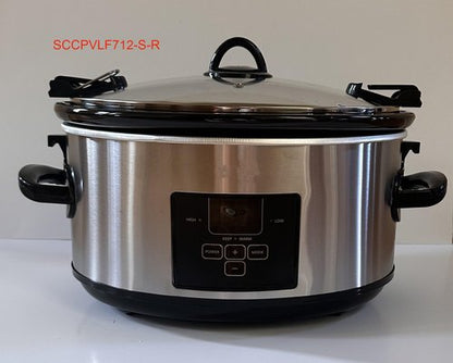 7qt oval glass lid compatible with Crockpot Hamilton Beach Black-Decker slow cooker