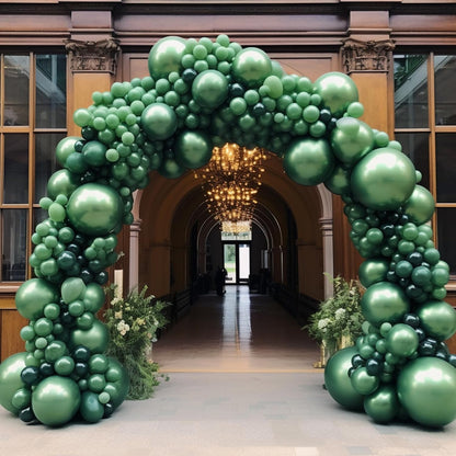 Metallic Green Balloon Garland Kit by [Brand Name] - 130PCS in Various Sizes for Birthday, Graduation, Baby Shower & Wedding Decor