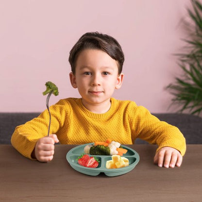 Eascrozn Suction Plates for Baby 3 pack, Stay Put Divided Toddler Plates, 100% Food Grade Silicone Baby Plates, BPA Free, Baby Feeding Supplies, Microwave & Dishwasher Safe