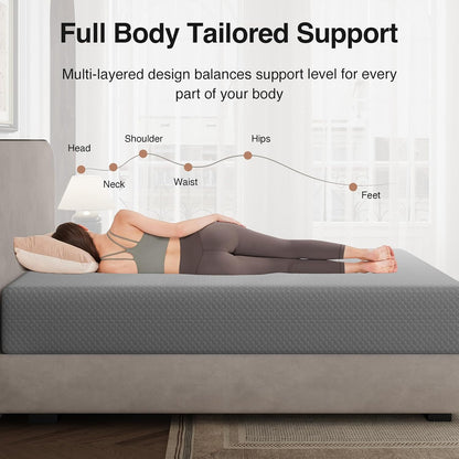 Novilla King Size Mattress - 12 Inch Memory Foam for Cool Sleep & Pressure Relief | CertiPUR-US Certified
