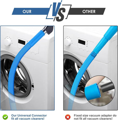 PetOde Dryer Vent Cleaner Kit - Flexible Lint Vacuum Attachment for Most Vacuums | Blue