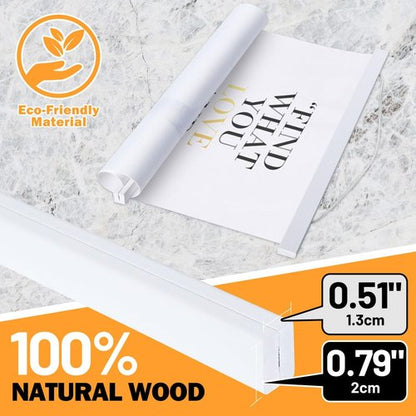 Benjia Magnetic Light Wood Poster Frame - 9x12, 9x24, 9x13 for Canvas Art | White, 1 Pack