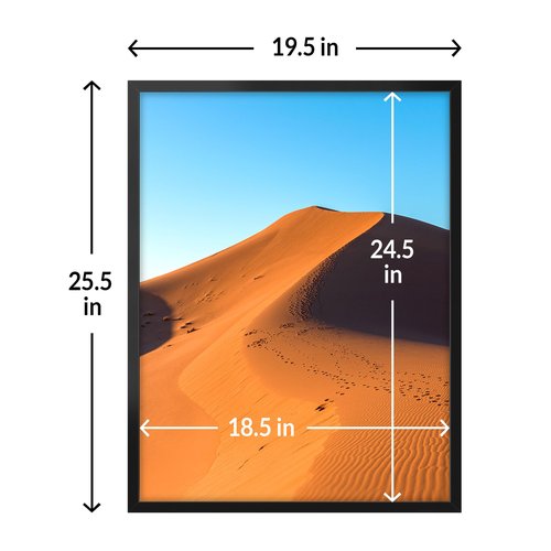 LaVie Home 19x25 Picture Frame for Wall Display, 19x25 Black Picture Frame with HD Plexiglas, 19 x 25 Poster Frame 1 Pack, Display Frame for Vertical or Horizontal, Classic Collection