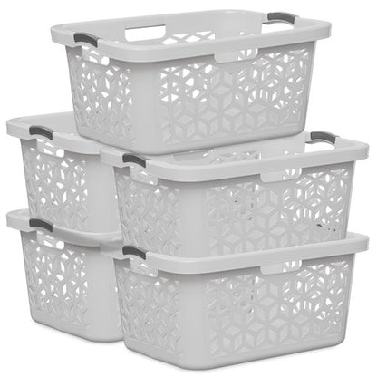 EconoHome Laundry Basket - Large 2 Bushel Laundry Basket with Handles - Stackable Plastic Hamper for Dirty Clothes - Storage Bin & Organizer for Bathroom, Bedroom - White, 70.5L Capacity – Heavy Duty