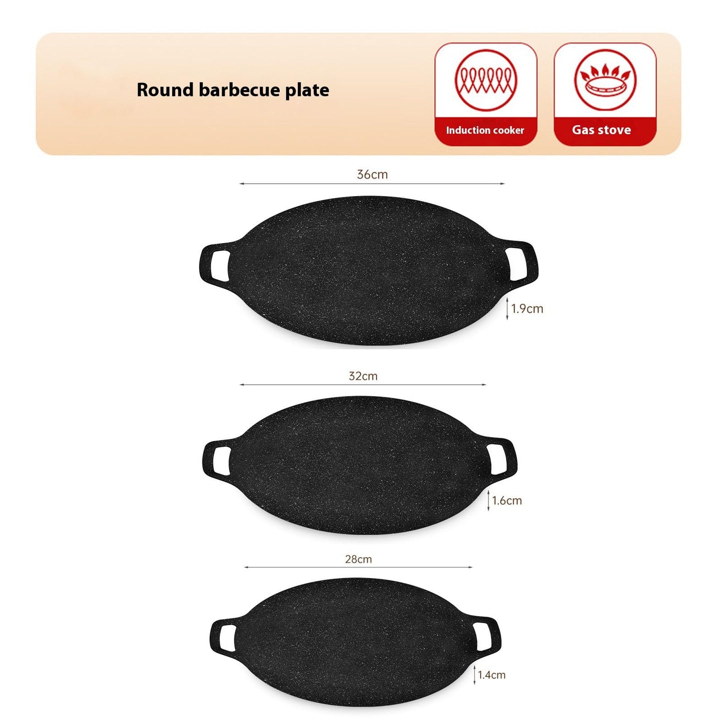 Non Stick Round Baking Pan, Korean Grill Pan, Korean Grill Pan for Indoor Cooking, Multifunctional Frying and Baking Pan for Meats, Pancakes, Ribs (28cm/11in)